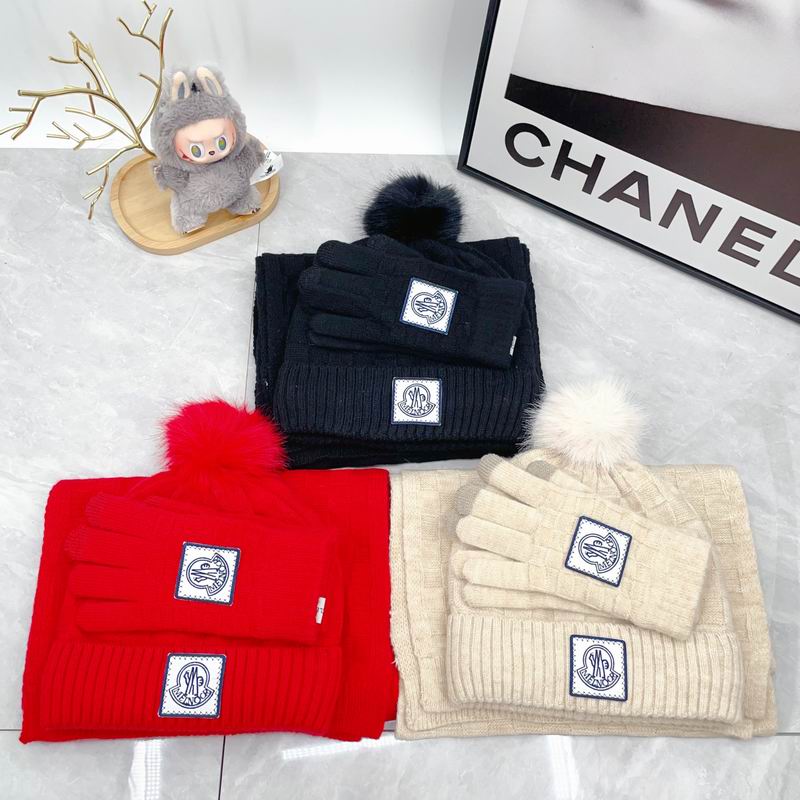Moncler scarf hat gloves dx10